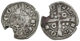 JAIME II (1291-1327). Dinero (Ve. 0,86g/17mm). Barcelona. (Cru.V.S. 344). Anv: Efigie coronada de Jaime II a izquierda, alrededor leyenda: IACOBUS REX...