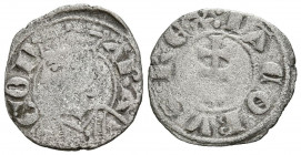 JAIME II (1297-1327). Dinero. (Ve. 0,92g/18mm). Aragón. (Cru.V.S 364). Anv: Busto coronado de Jaime II a izquierda dentro de grafila, alrededor leyend...