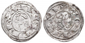 ALFONSO I DE ARAGÓN (1109-1126). Dinero. (Ve. 0,83g/18mm). Toledo. (FAB-23 DE Alfonso I de Aragón). Anv: cabeza a izquierda y leyenda: ANFVS REX; Rev:...