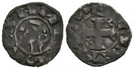 ALFONSO I DE ARAGÓN (1109-1126). Dinero. (Ve. 0,84g/16mm). Toledo. (FAB-23.4; Imperatrix A8:38.3). Anv: Busto de Alfonso VIII a izquierda, alrededor l...