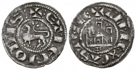 ALFONSO X (1252-1284). Dinero. (Ve. 1,02g/19mm). Burgos. (FAB-248; Imperatrix A10:6.1). Anv: Castillo, debajo B, todo dentro de gráfila circular, alre...