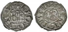FERNANDO IV (1295-1312). Pepión. (Ve. 0,69g/19mm). Coruña. (FAB-321; Imperatrix F4:2.63). Anv: Castillo, debajo venera, todo dentro de gráfila circula...