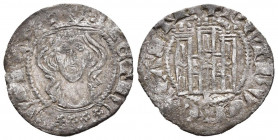PEDRO I (1350-1368). Cornado. (Ve. 0,88g/18mm). Burgos. (FAB-396). Anv: busto coronado de frente cortando la grafila circular con leyeda PETRVS REX: R...