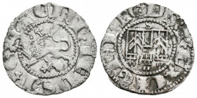 ENRIQUE III (1390-1406). Novén. (Ve. 0,80g/18mm). Sevilla. (FAB-609.2 var). Anv: Castillo, debajo S, todo dentro de gráfila, alrededor leyenda: ENRIEV...