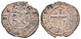 ENRIQUE III (1390-1406). Seisén. (Ve. 0,64g/17mm). Burgos. (FAB-611). Anv: Busto coronado a izquierda dentro de gráfila, alrededor leyenda: ENRICVS RE...
