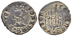 JUAN II (1406-1454). Cornado. (Ve. 0,96g/17mm). Toledo. (FAB-634). Anv: busto coronado a izquierda. Leyenda IOHANES DEI GRA; Rev: castillo y debajo T....
