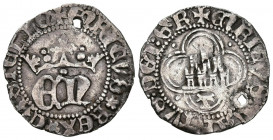 ENRIQUE IV (1454-1474). 1/2 Real (Ar. 1,27g/20mm). Toledo. (FAB-702). Anv: EN coronada dentro de gráfila circular, alrededor leyenda: ENRICVS REX CAST...
