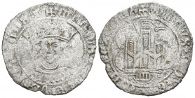 ENRIQUE IV (1454-1474). Cuartillo (Ve. 3,20g/26mm). Segovia. (FAB-754.2). Anv: Busto coronado de Enrique IV de frente dentro de grafila circular, alre...