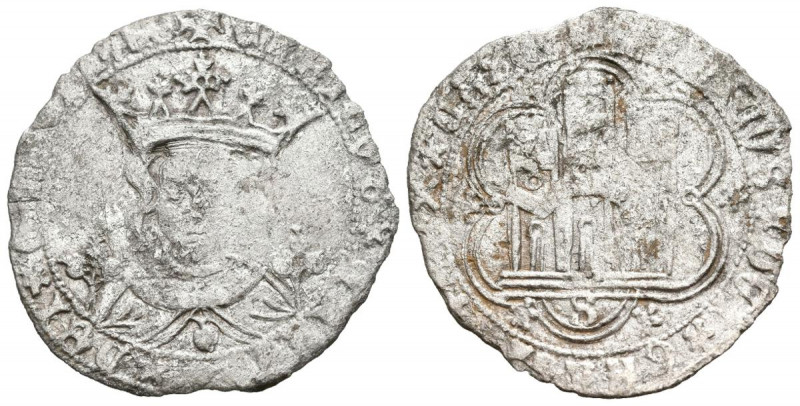 ENRIQUE IV (1454-1474). Cuartillo (Ve. 2,21g/26mm). Sevilla. (FAB-755.8). Anv: B...