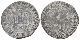 ENRIQUE IV (1454-1474). Blanca. (Ve. 1,57g/22mm). Toledo. (FAB-816). Anv: castillo y debajo B como marca de ceca, todo dentro de gráfila lobular. En l...
