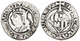 FERNANDO EL CATÓLICO (1479-1516). 1 Real (Ar. 1,95g/21mm). S/D (1508-1516). Mallorca. (Cal-2019-62). Letras góticas y R. BC. Escasa.