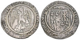 FERNANDO EL CATÓLICO (II de Sicilia). (1479-1516). 1 Tari (Ar. 2,93g/24mm). S/D. Messina, Sicilia MC. (Crus-879). MBC. Bonita pátina. Escasa.