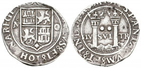 JUANA Y CARLOS (1504-1555). 2 Reales (Ar. 6,33g/27mm). S/D. (1554-1556). México. (Cal-2019-103). M-O en anverso. EBC-. Precioso ejemplar.