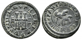 FELIPE III (1598-1621). 2 Maravedís. (Ae. 1,83g/16mm). 1619. Segovia. (Cal-2019-194). Acueducto vertical. MBC.