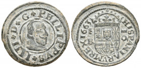 FELIPE IV (1621-1665). 16 Maravedís. (Ae. 4,17g/27mm). 1663. Segovia B. (Cal-2019-489). MBC.
