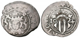 FELIPE IV (1621-1665). 1 Divuitè (Ar. 1,90g/20mm). 1624. Valencia. (Cal-2019-813). Sin valor en anverso. BC+.