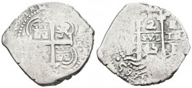 FELIPE IV ( 1621-1665). 2 Reales (Ar. 5,45g/26mm). 1665. Potosí E. (Cal-2019-933). MBC. Dos fechas visibles.