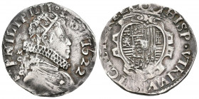 FELIPE IV (1621-1665). Tarí (Ar. 5,85g/24mm). 1622. Nápoles. (Vicenti 319). MBC+. Bonito ejemplar.