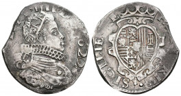 FELIPE IV (1621-1665). Tarí (Ar. 5,91g/24mm). 1622. Nápoles. (Vicenti 319). MBC+. Bonito ejemplar.