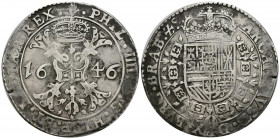 FELIPE IV (1621-1665). 1 Patagón. (Ar. 27,68g/43mm). 1646. Amberes. (Vicenti 949). MBC-.