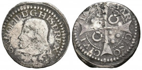 CARLOS II (1665-1700). 1 Croat (Ar. 2,42g/21mm). 1675. Barcelona. (Cal-2019-205). MBC-.