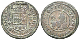 FELIPE V (1700-1746). 2 Maravedís. (Ae. 4,06g/23mm). 1718. Barcelona. (Cal-2019-52). MBC.
