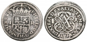 FELIPE V (1700-1746). 1 Real (Ar.2,55g/20mm). 1707. Segovia Y. (Cal-2019-621). Cero de la fecha pequeña. MBC.