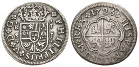 FELIPE V (1700-1746). 1 Real. (Ar. 2,88g/20mm). 1726. Sevilla J. (Cal-2019-649). MBC.
