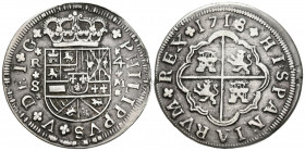 FELIPE V (1700-1746). 4 Reales (Ar. 10,96g/34mm). 1718. Sevilla M. (Cal-2019-1222). DEI G. MBC+.