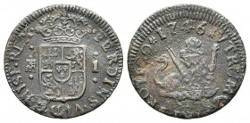 FERNANDO VI (1746-1759). 1 Maravedí. (Ae. 1,04g/16mm). 1746. Segovia. (Cal-2019-18). MBC-.