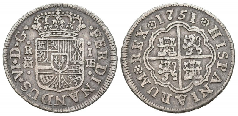 FERNANDO VI (1746-1759). 1 Real. (Ar. 2,69g/20mm). 1751. Madrid JB. (Cal-2019-17...