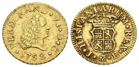 FERNANDO VI (1746-1759). 1/2 Escudo. (Au. 1,75g/15mm). 1752. Madrid JB. (Cal-2019-555). MBC+.