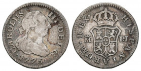 CARLOS III (1759-1788). 1/2 Real. (Ar. 1,39g/15mm). 1775. Madrid PJ. (Cal-2019-160). MBC-.