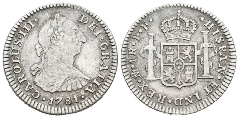 CARLOS III (1759-1788). 1 Real. (Ar. 3,32g/22mm). 1781. México FF. (Cal-2019-436...