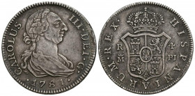 CARLOS III (1759-1788). 4 Reales. (Ar. 13,20g/33mm). 1781. Madrid PJ. (Cal-2019-864). MBC. Bonito tono.