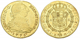 CARLOS III (1759-1788). 4 Escudos (Au. 13,52g/29mm). 1775. Madrid PJ. (Cal-2019-1779). EBC+.

Ex Aureo & Calicó, Selección. 2013. Lote 232.