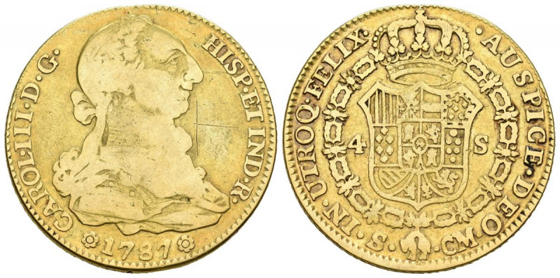 CARLOS III (1759-1788). 4 Escudos. (Au. 13,21g/29mm). 1787. Sevilla CM. (Cal-201...