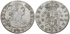 CARLOS IV (1788-1808). 4 Reales. (Ar. 13,47g/33mm). 1804. Madrid FA. (Cal-2019-785). MBC+.