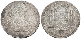 CARLOS IV (1788-1808). 8 Reales (Ar. 25,60g /39mm). 1806. Guatemala M. (Cal-2019-901). MBC-. Oxidaciones limpiadas.