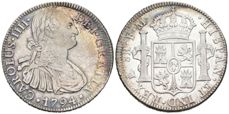 CARLOS IV (1788-1808). 8 Reales. (Ar. 26,82g/39mm). 1794. México FM. (Cal-2019-9...