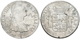 CARLOS IV (1788-1808). 8 Reales. (Ar. 25,49g/40mm). 1804. México TH. (Cal-2019-980). MBC-. Oxidaciones limpiadas.