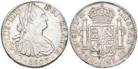 CARLOS IV (1788-1808). 8 Reales. (Ar. 26,91g /39mm). 1807. Mexico TH. (Cal-2019-986). MBC+.