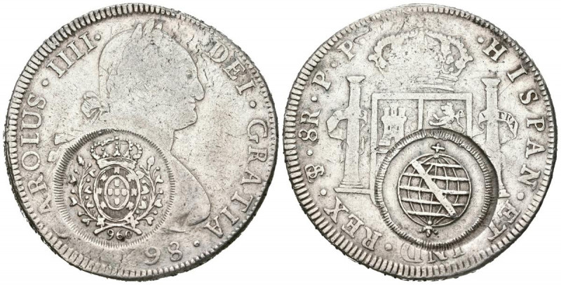 CARLOS IV (1788-1808). 8 Reales (Ar. 26,96g/41mm). 1798. Potosí PP. (Cal-2019-10...