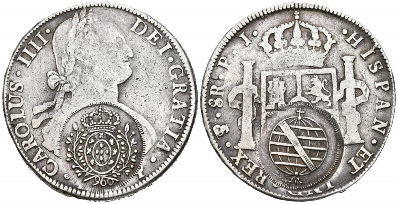 CARLOS IV (1788-1808). 8 Reales (Ar, 26,85g/39mm). 180¿4?. Potosí PJ. (Cal-2019-...