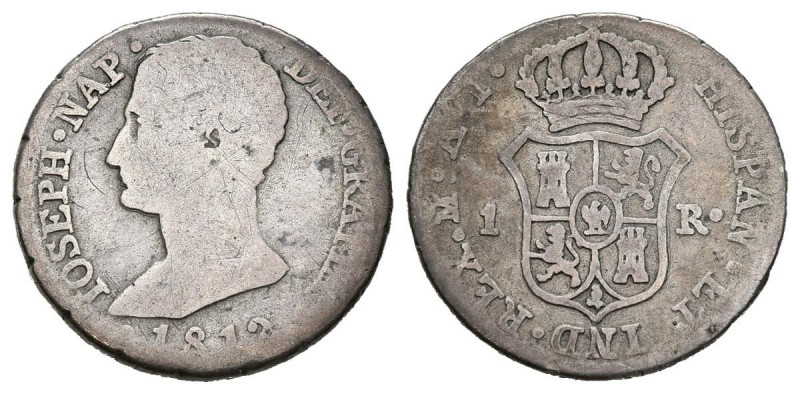 JOSÉ NAPOLEÓN (1808-1813). 1 Real (Ar. 1,42g/26mm). 1812. Madrid AI. (Cal-2019-7...
