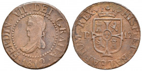 FERNANDO VII (1808-1833). 12 Diners. (Ae. 5,59g/25mm). 1812. Mallorca. (Cal-2019-24). MBC.