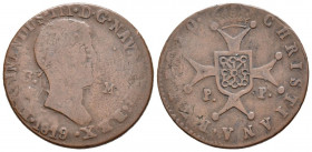 FERNANDO VII (1808-1833). 3 Maravedís (Ae. 5,96g/26mm). 1819. Pamplona. Ferdinandus. (Cal-2019-44). BC-. Escasa.