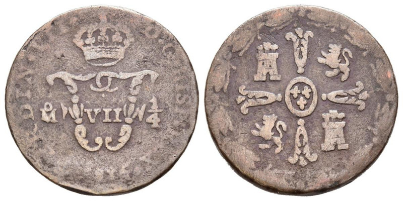 FERNANDO VII (1808-1833). 1/4 de Tlaco (Ae. 3,45g/20mm). 1815. México. (Cal-2019...