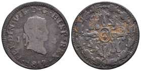 FERNANDO VII (1808-1833). 4 Maravedís (Ae. 4,40g/25mm). 1817. Jubia. Busto laureado. (Cal-2019-163). MBC-. Escasa.