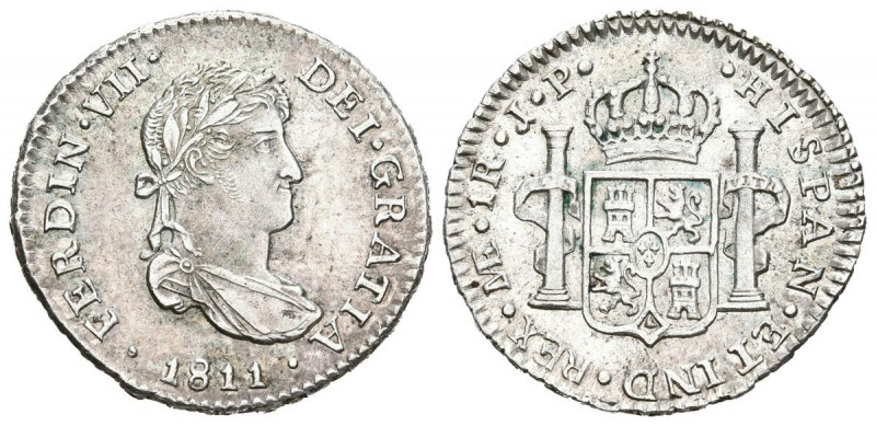 FERNANDO VII (1808-1833). 1 Real (Ar. 3,05g/20mm). 1811. Lima JP. Busto laureado...